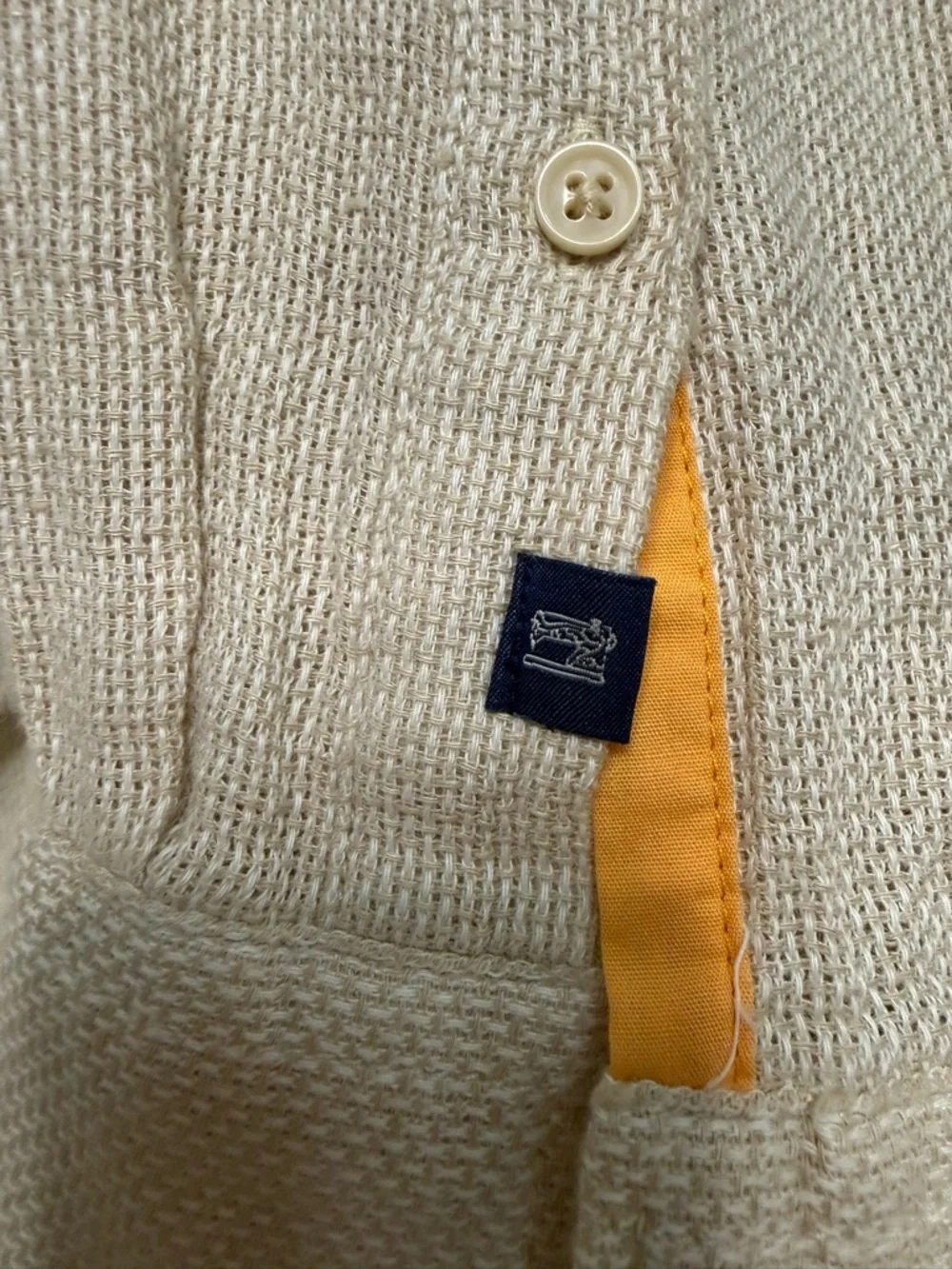 Men's Scotch and Soda, Lino Weave Band Collar Button-Up Shirt size L - Picture 7 of 15